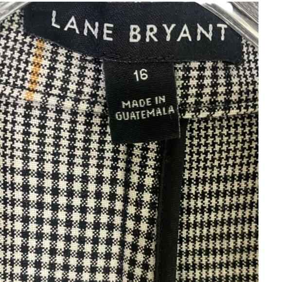 Lane Bryant Double Breasted Houndstooth Plaid Blazer Shoulder Pads 16 Grey #4103 - Picture 6 of 15